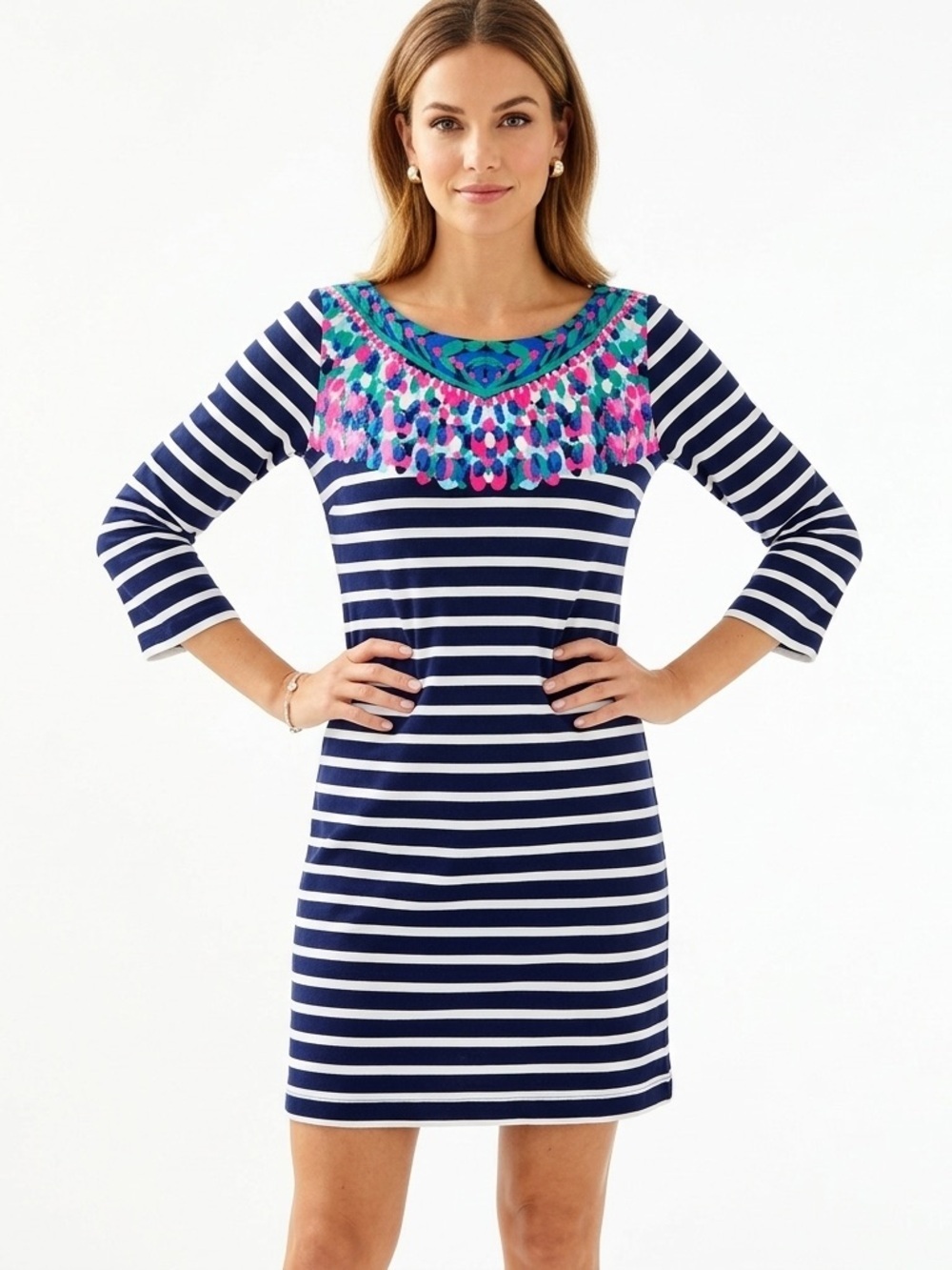 Lilly Pulitzer Marlowe Dress Pima Cotton Striped Shift XS